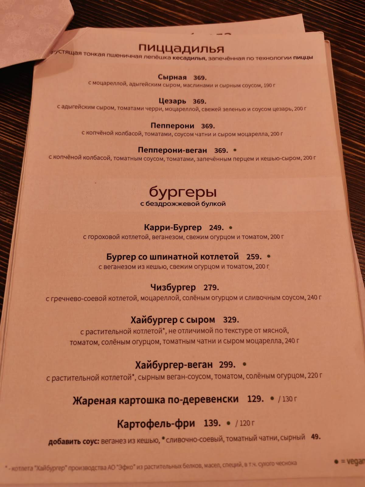 Рада меню
