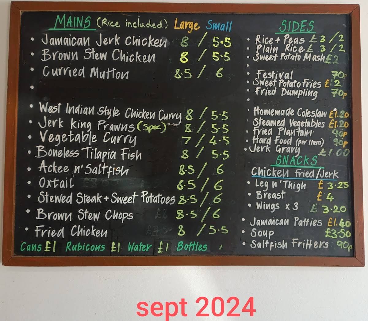 Raggas Caribbean Cafe меню