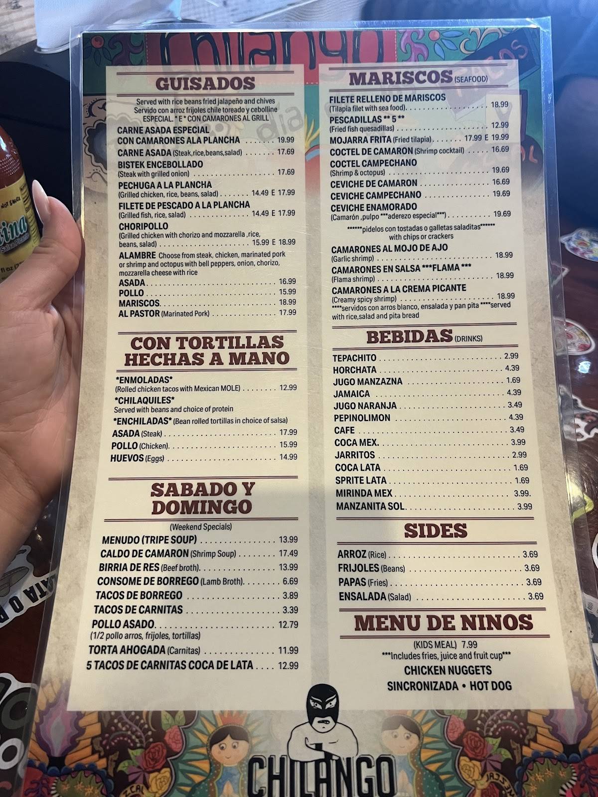 Chilango меню