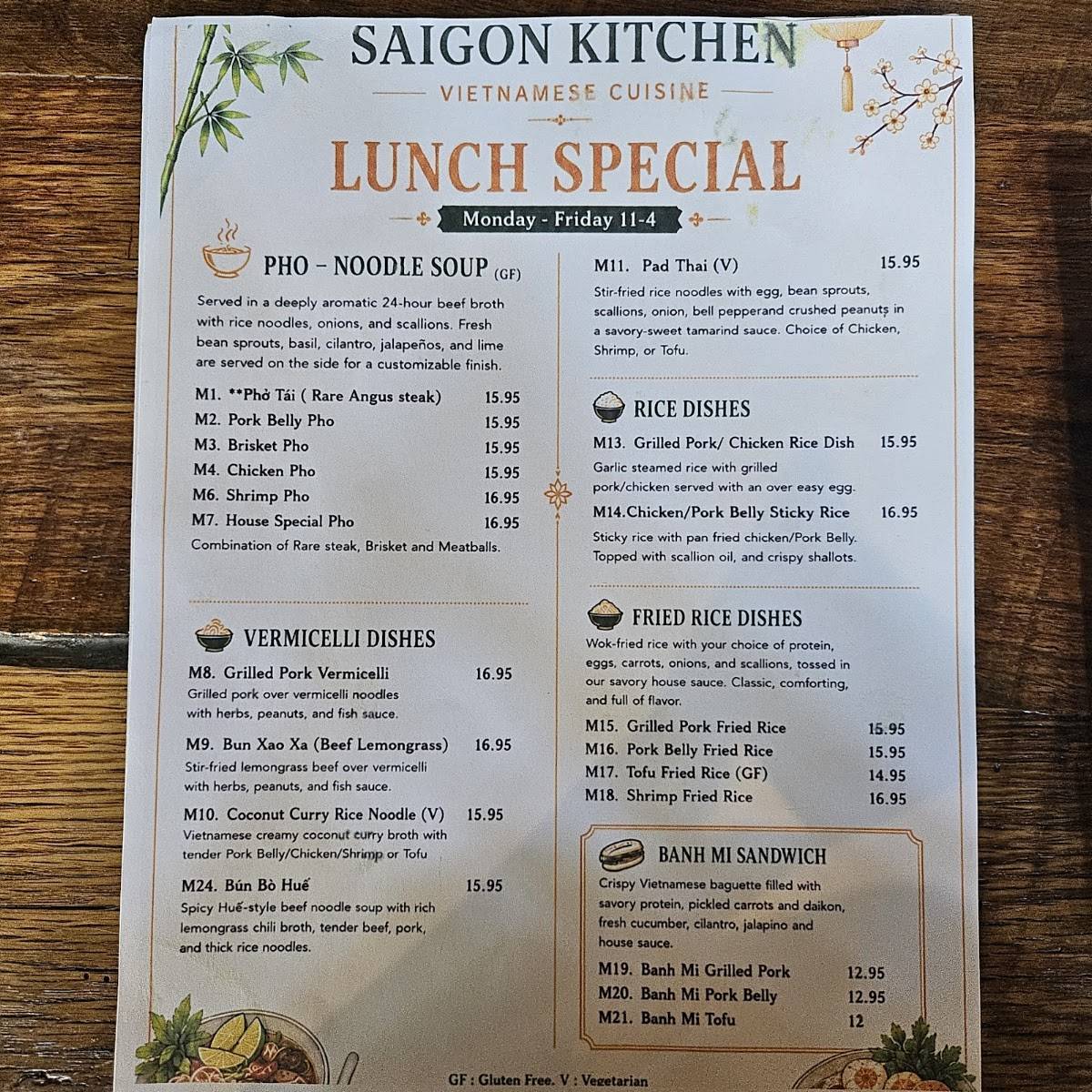 Saigon Kitchen меню