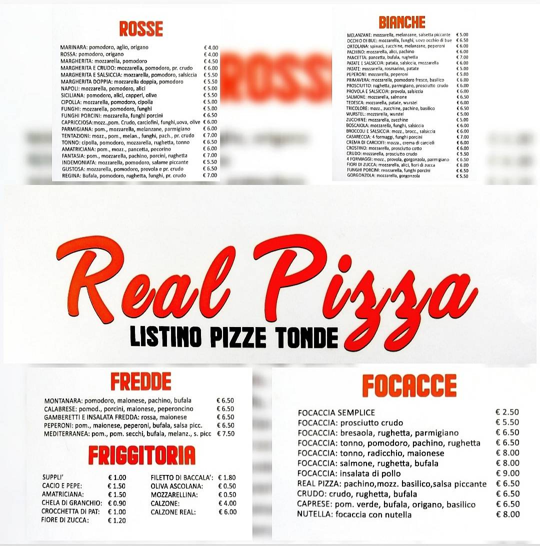 Real Pizza меню