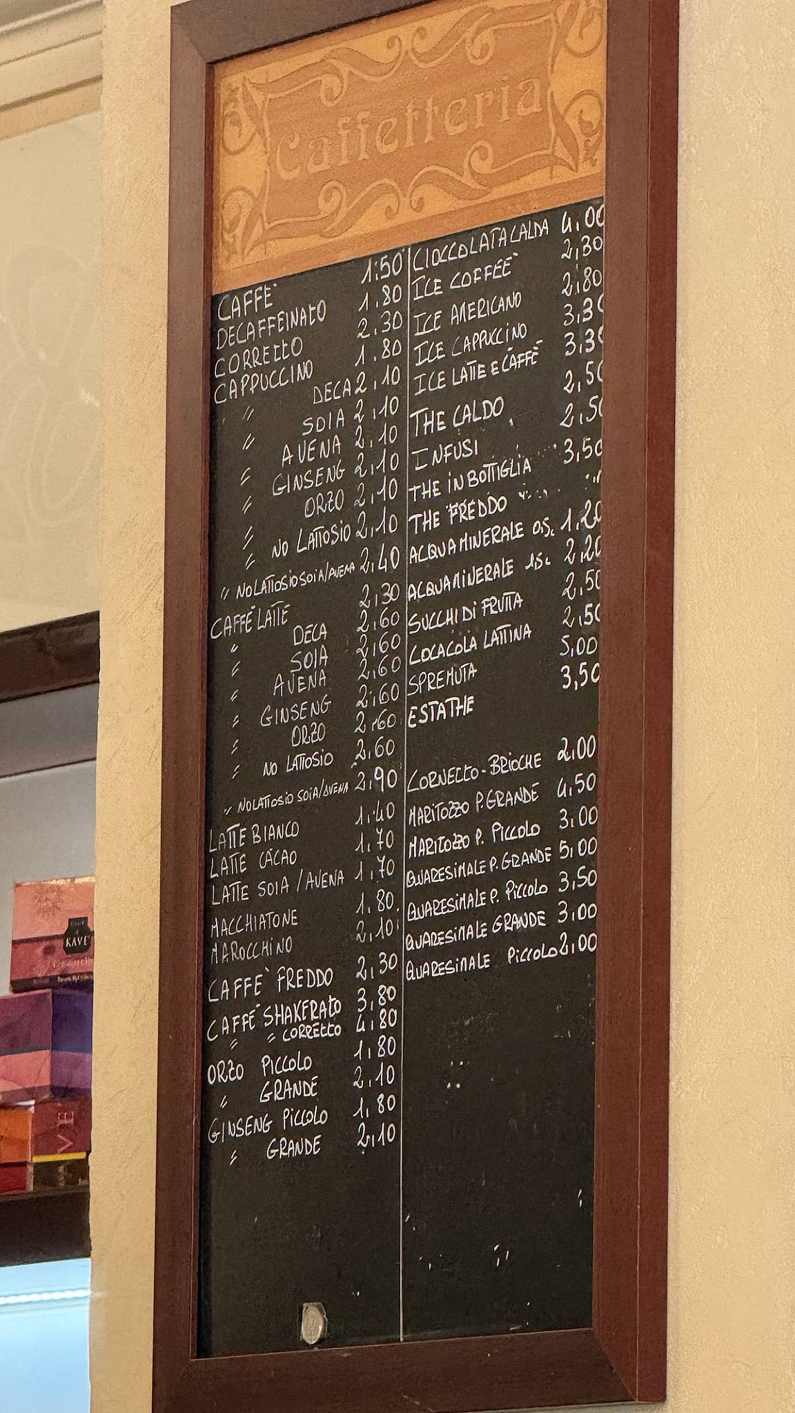 Regoli Pasticceria меню
