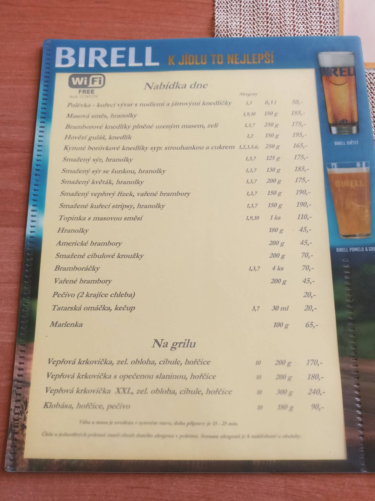 Restaurace a ubytování Beseda Rakvice меню