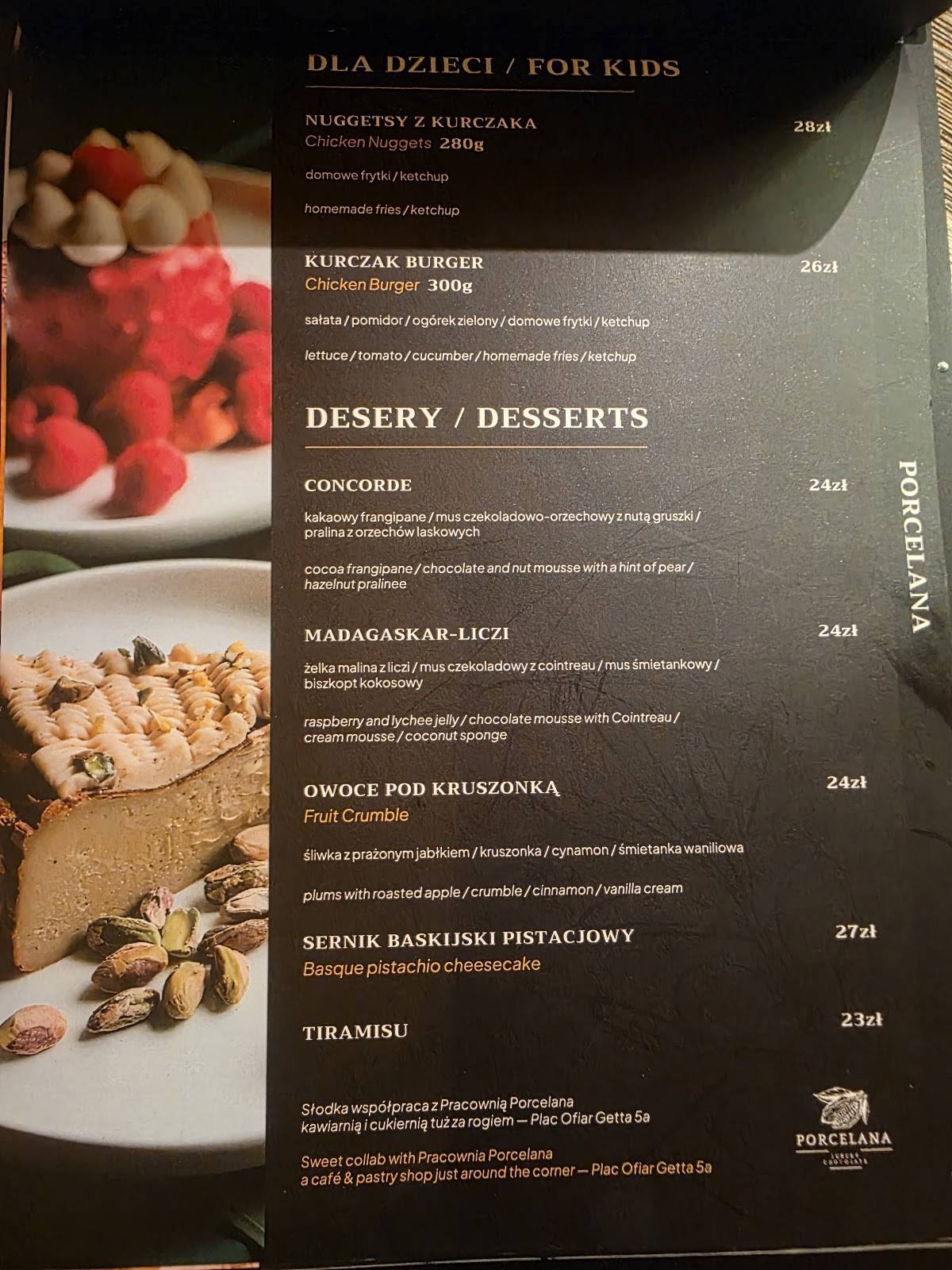 Restauracja Fuente меню