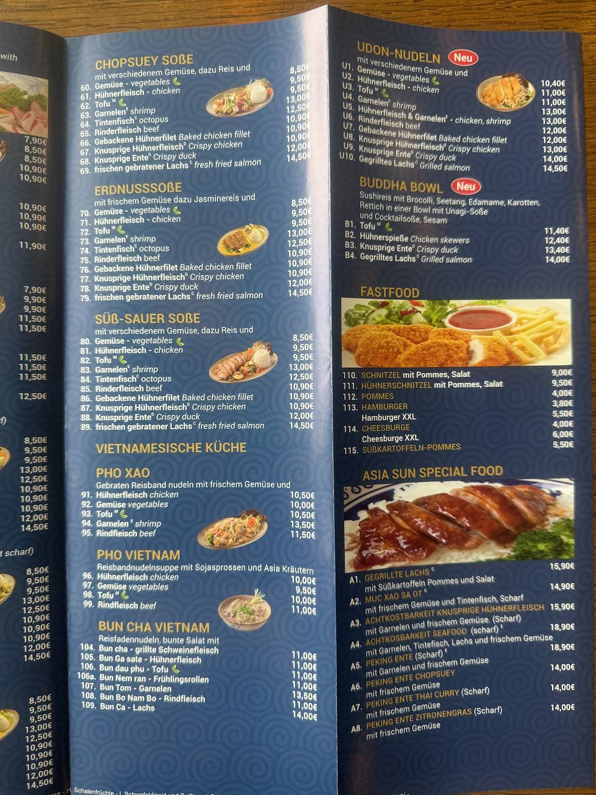 Asia Sun Rostock меню