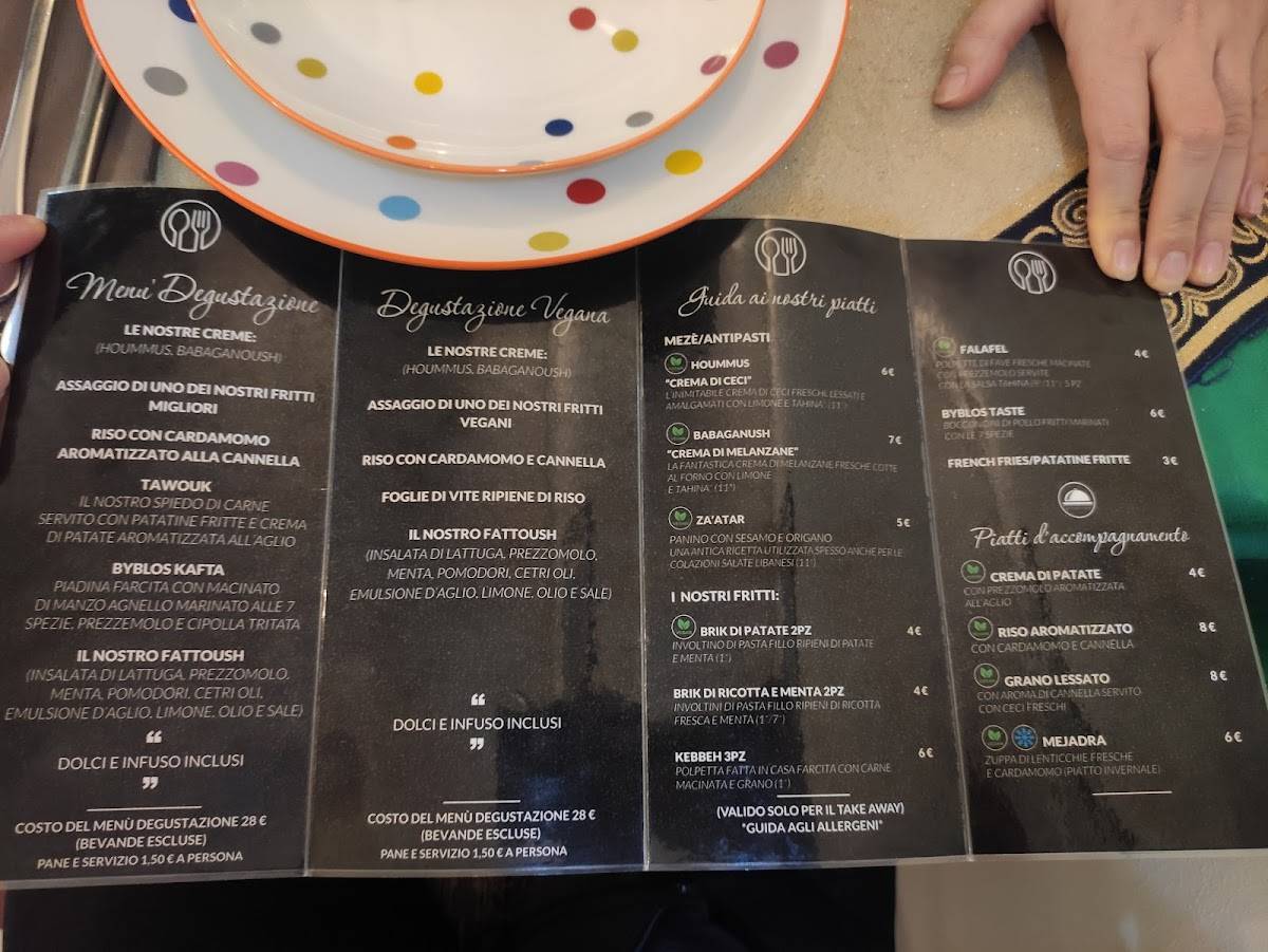 Byblos Restaurant Roma меню