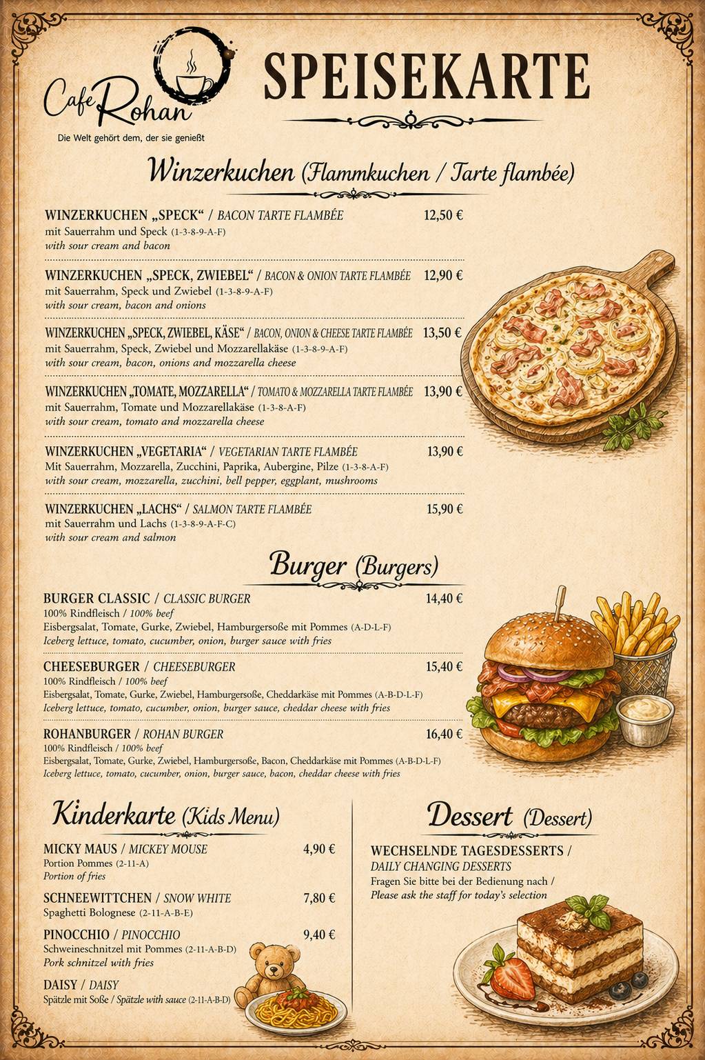 Restaurant & Cafe Rohan меню