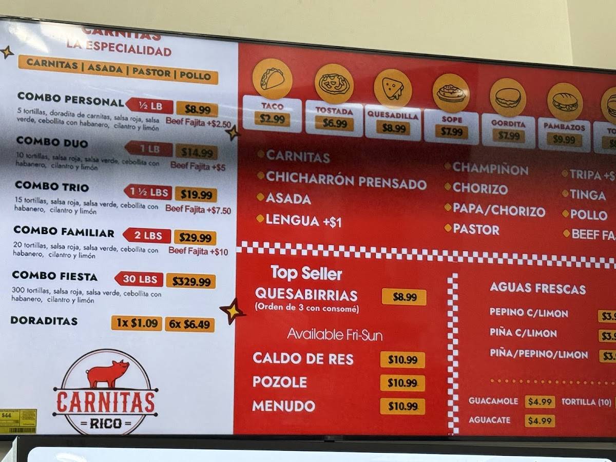 Carnitas Rico меню
