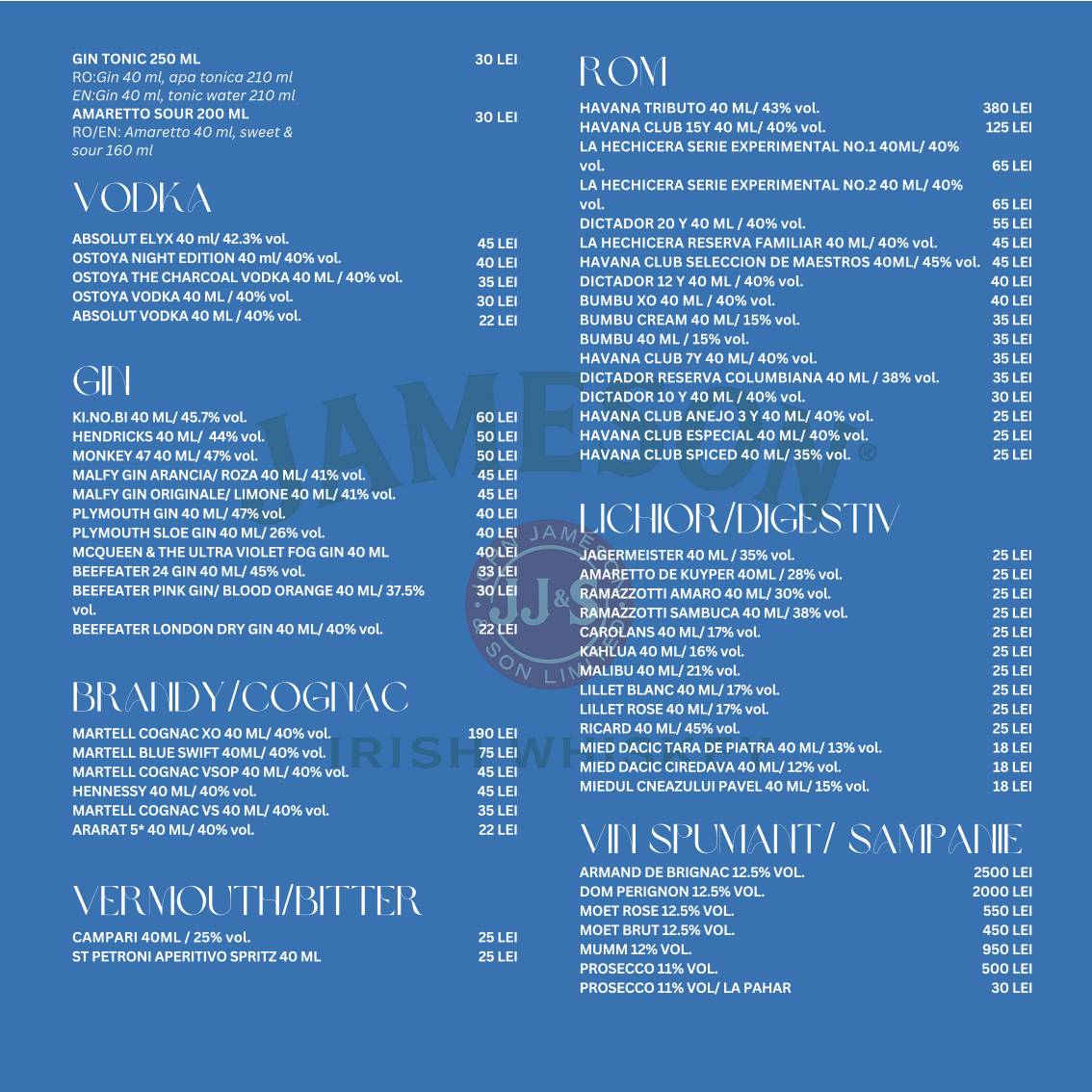 Restaurant Codru меню