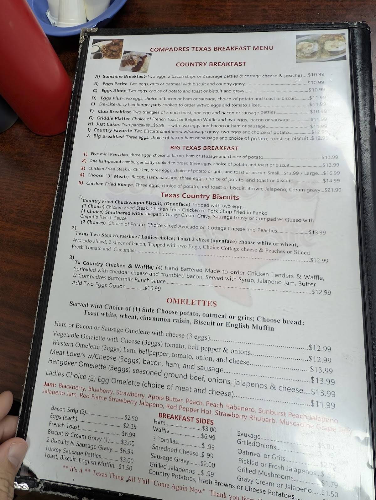 Compadre's Texas Cafe меню