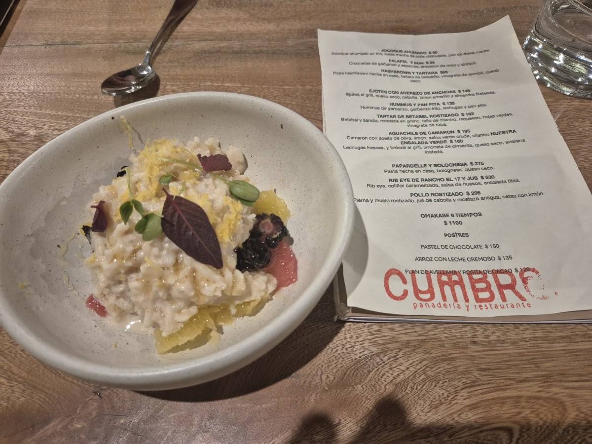 Cumbre меню