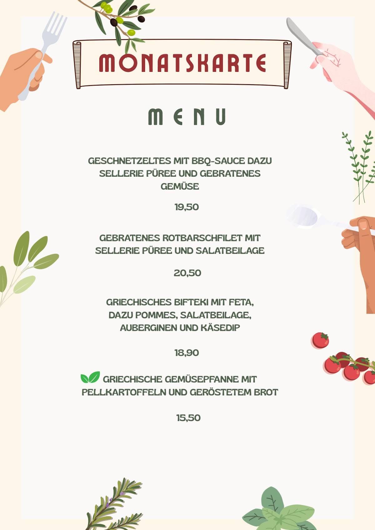 Restaurant "Die verrückte Krabbe" меню