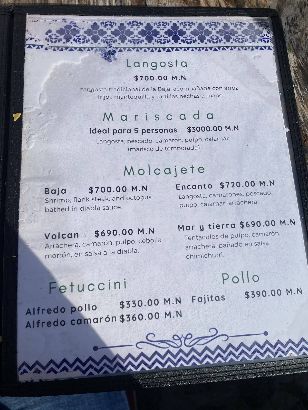 Encanto Restaurante меню