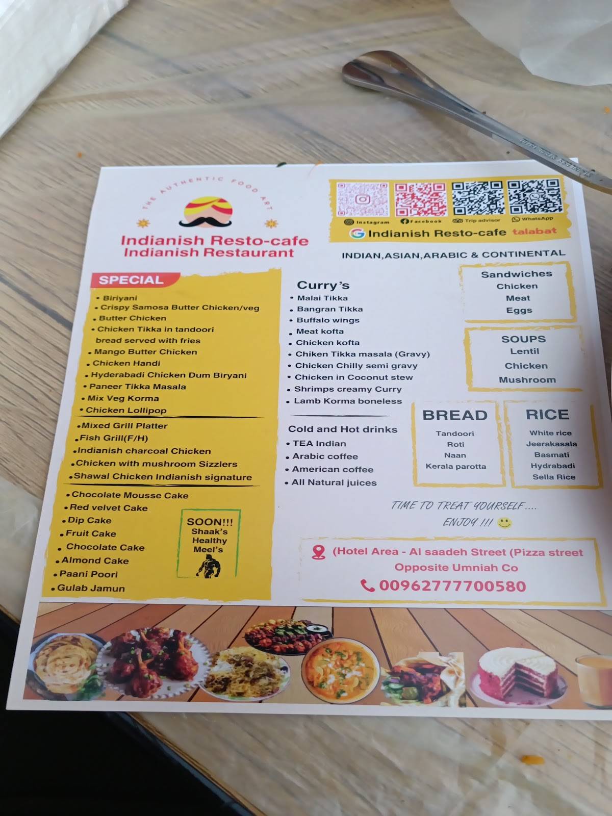 INDIANISH RESTO-cafe меню