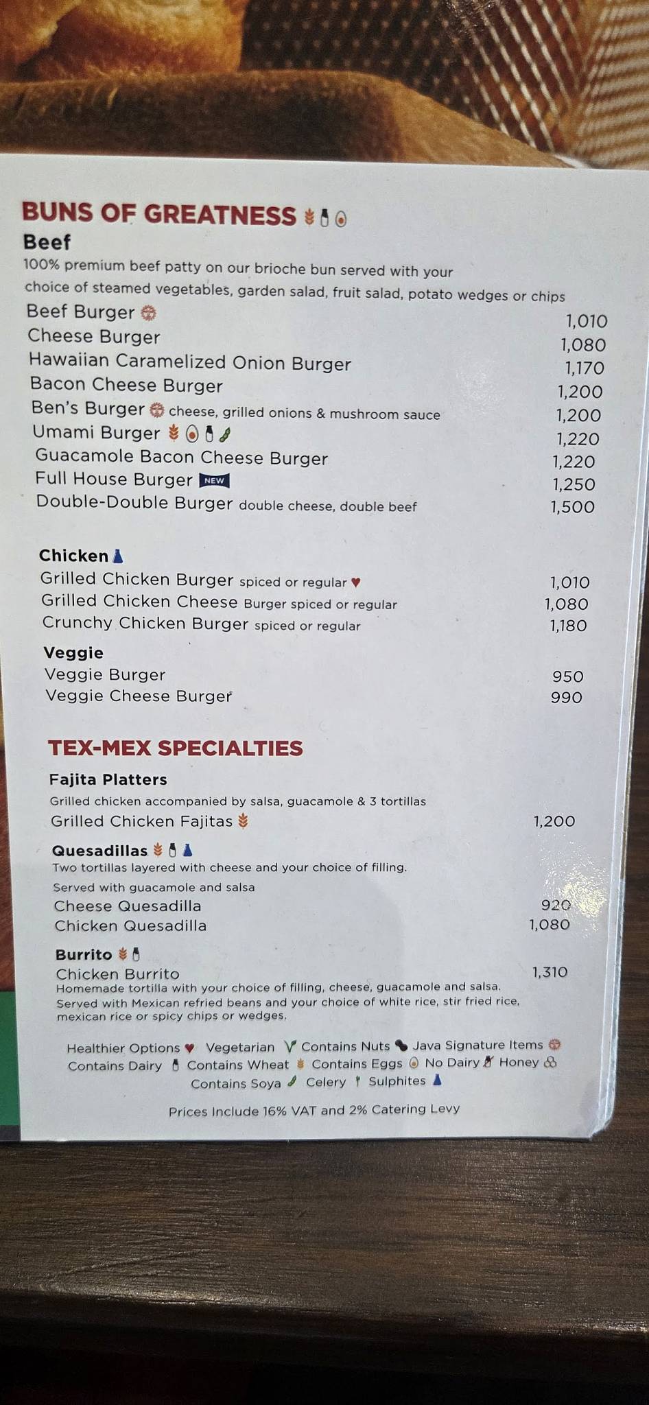 Java House - Junction Mall меню
