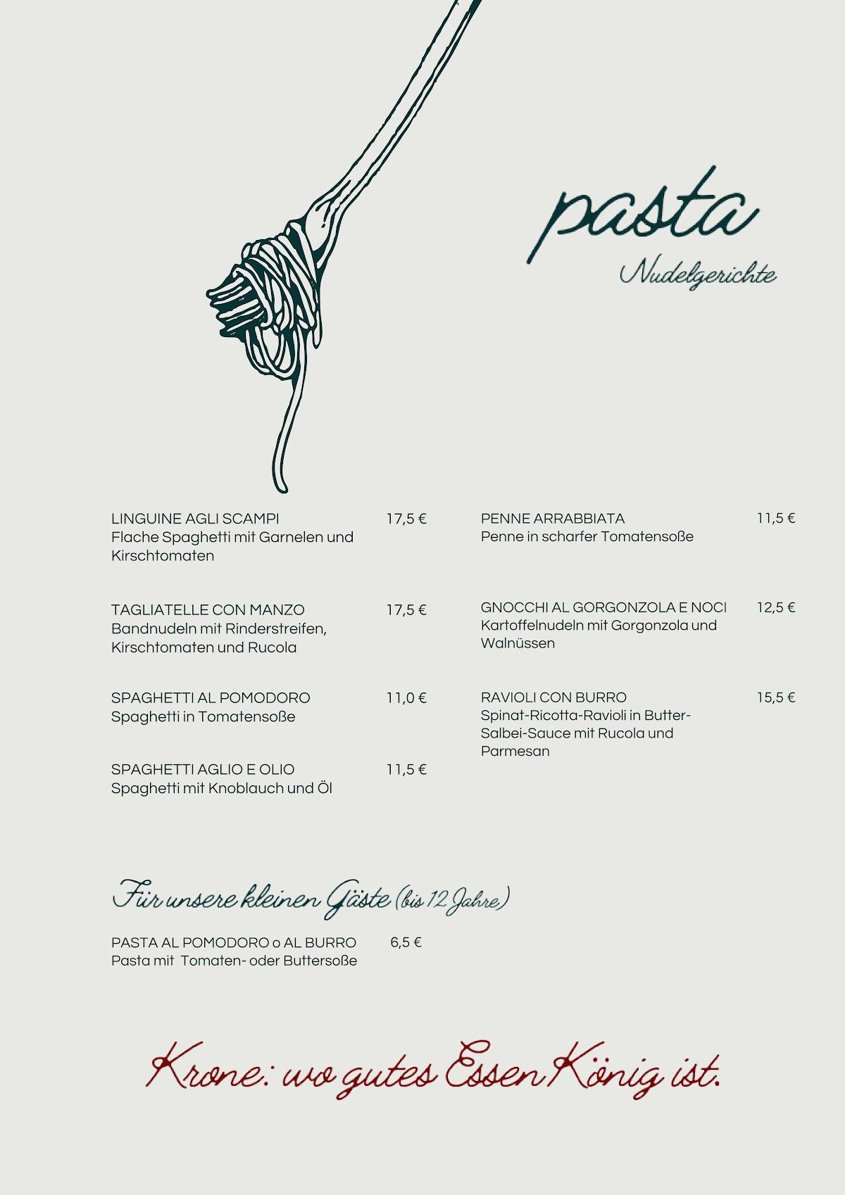 KRONE Trattoria-Pizzeria меню