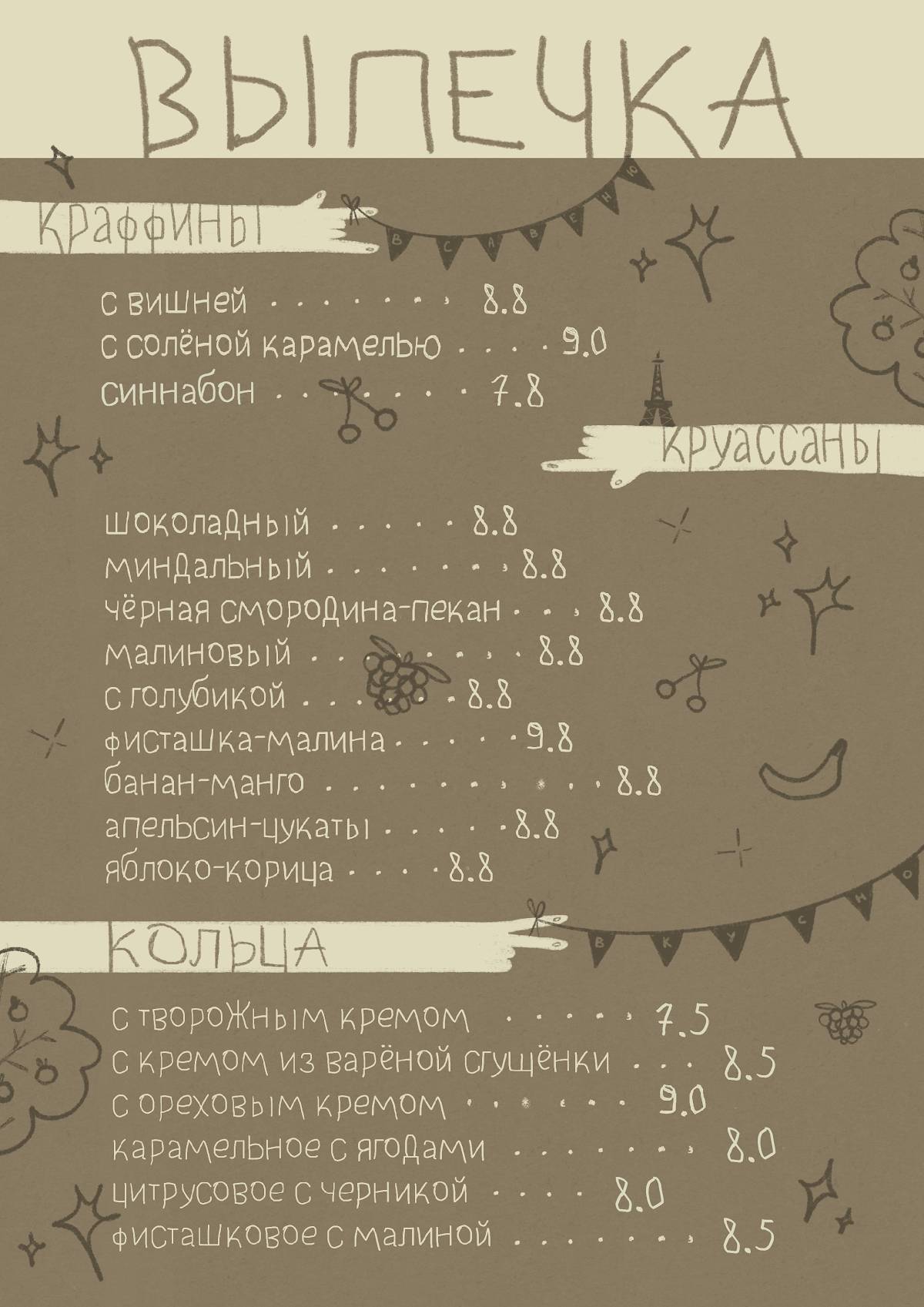Кофе на Savenue меню