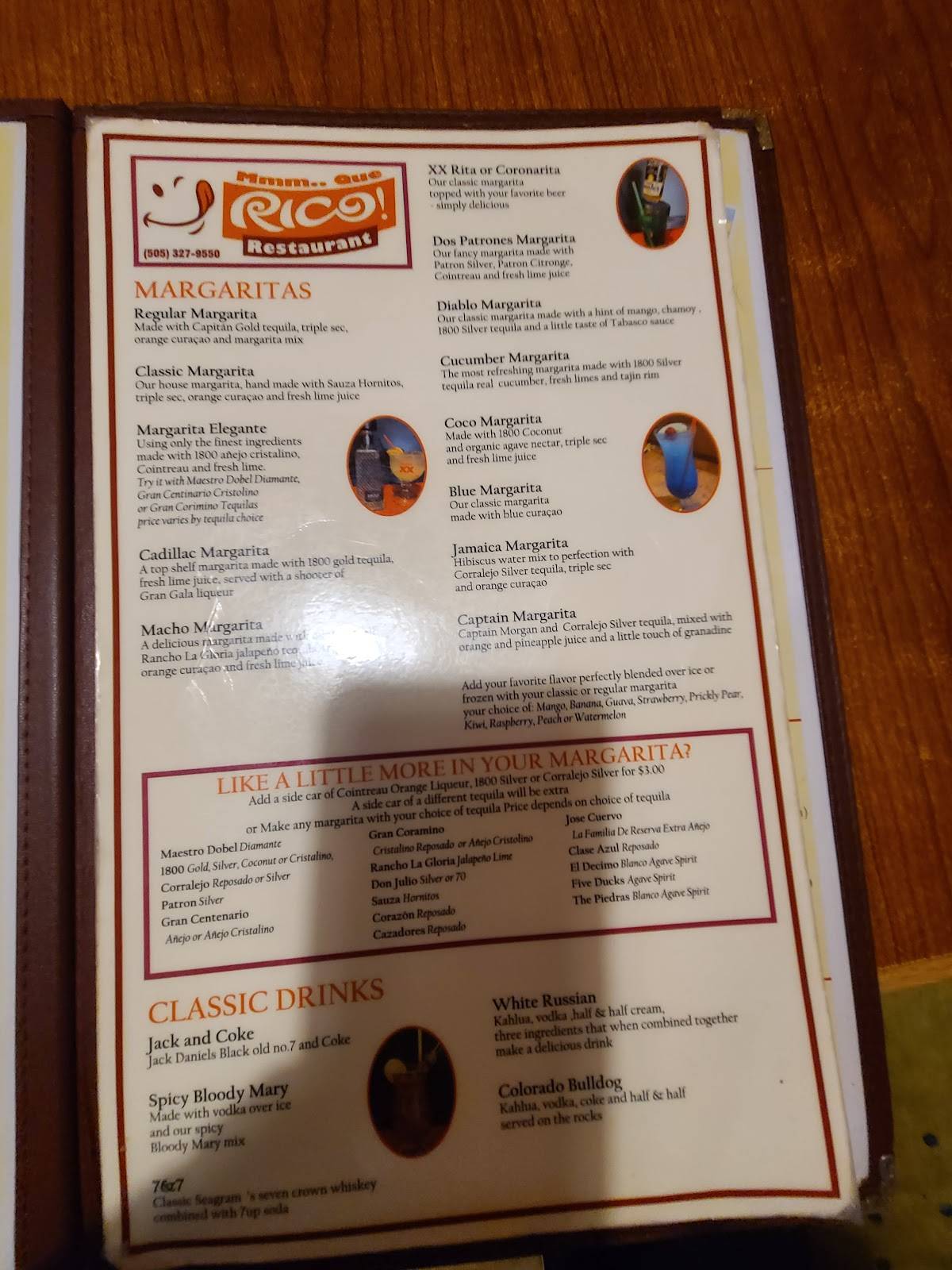 MMM Que Rico Restaurant меню