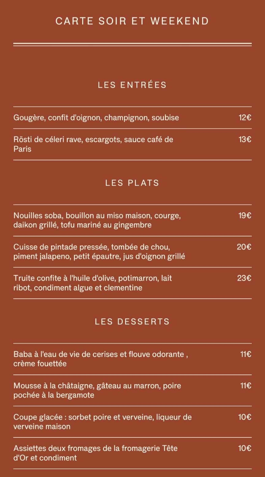Restaurant Milprée меню