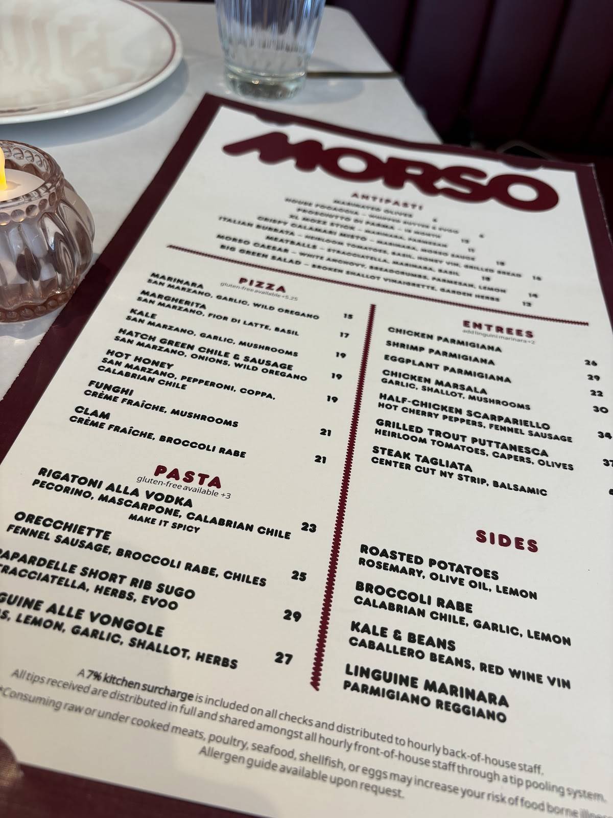 Morso меню