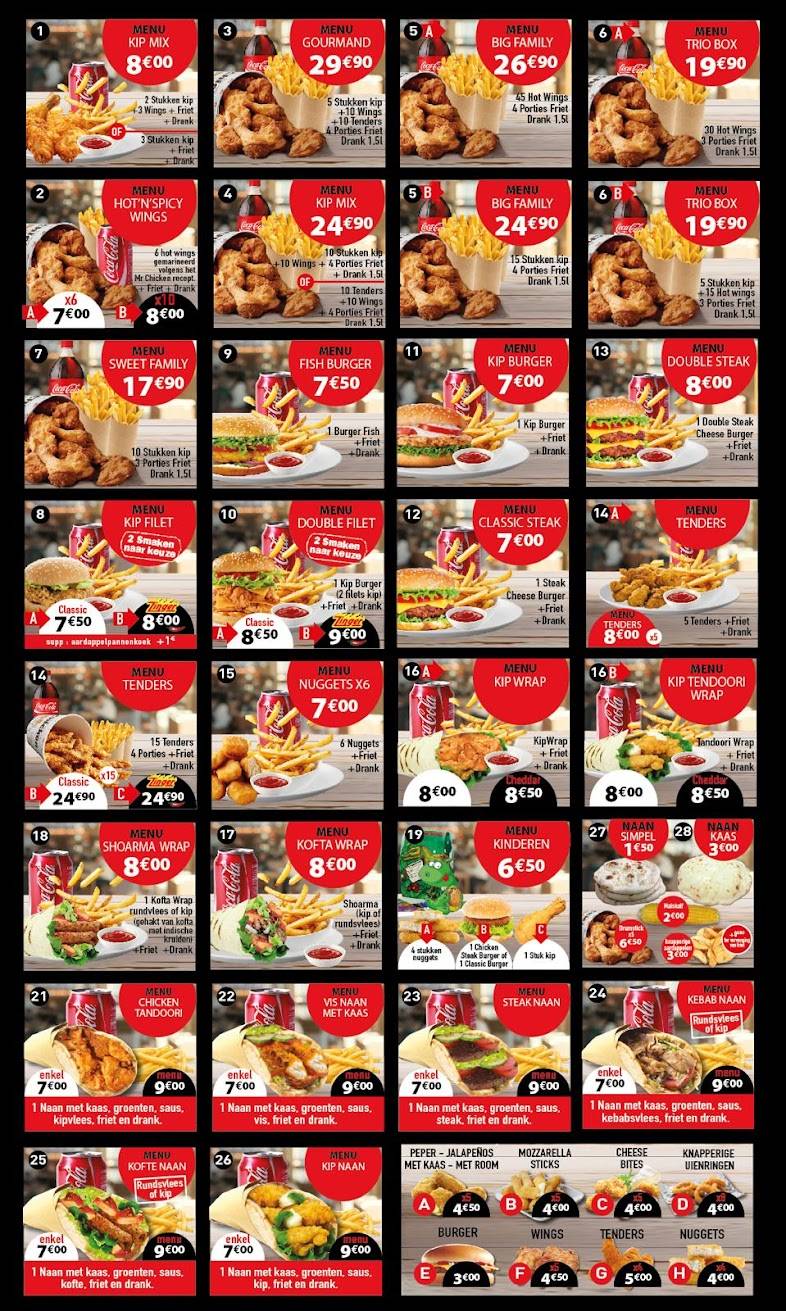 Mr chicken Roeselare меню
