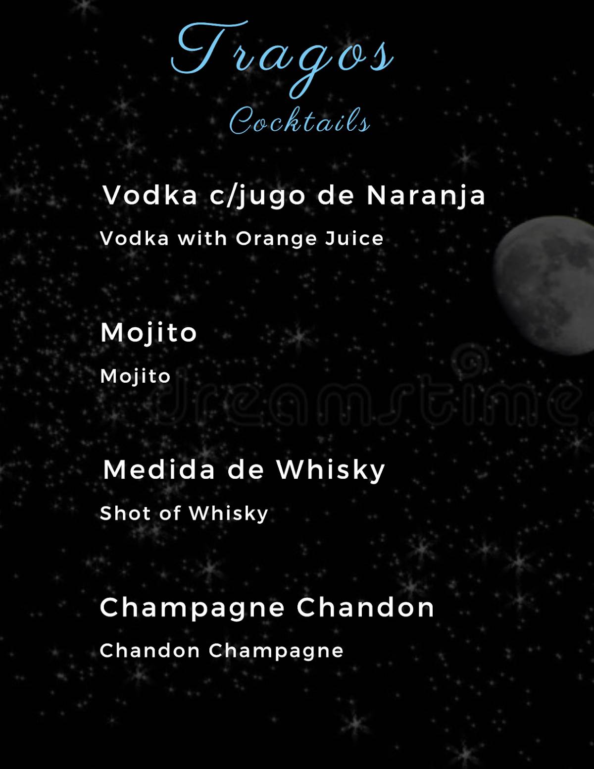 Peña La Noche Contigo меню