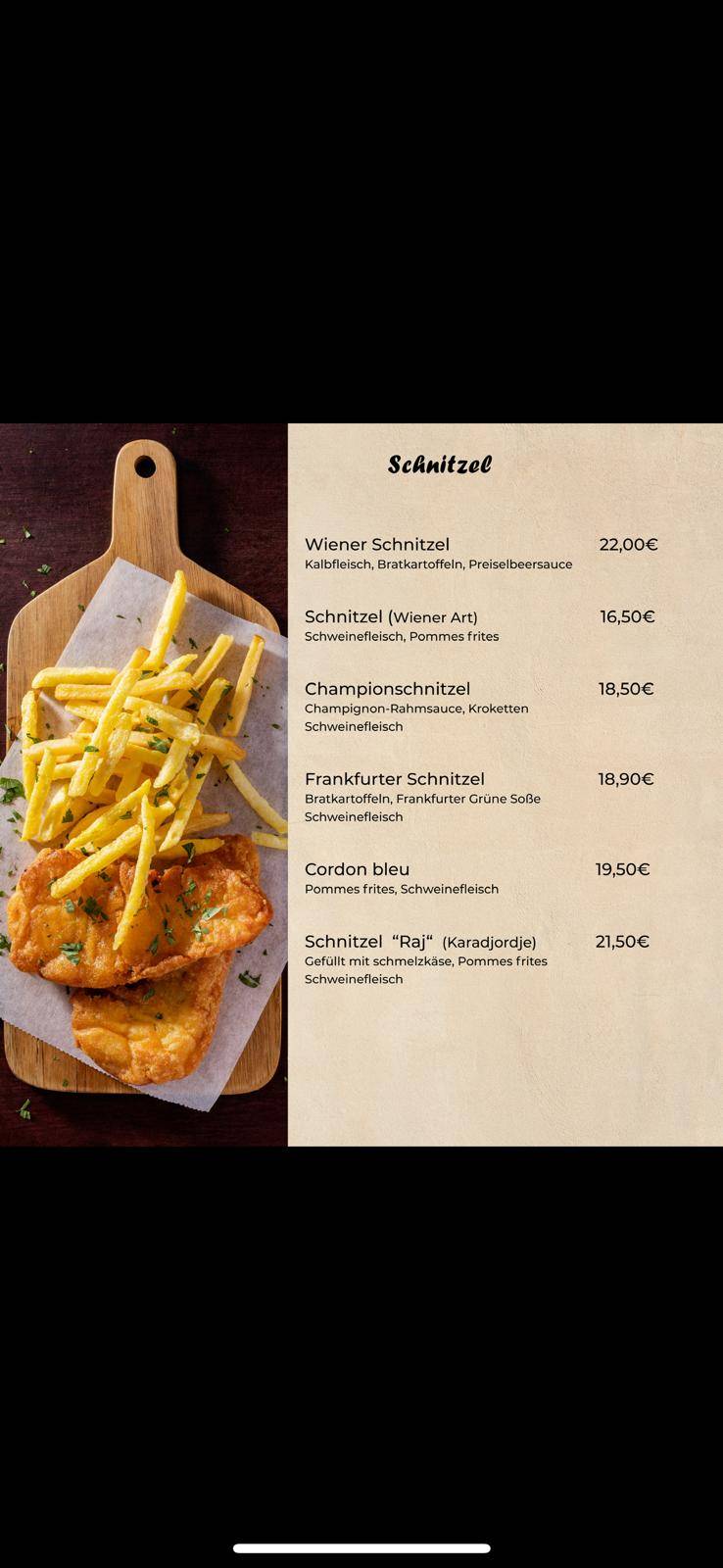 Restaurant Raj меню