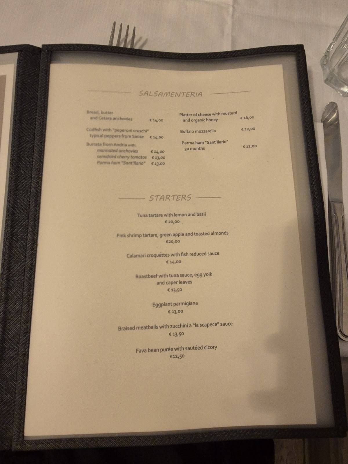 Ristorante Grano меню