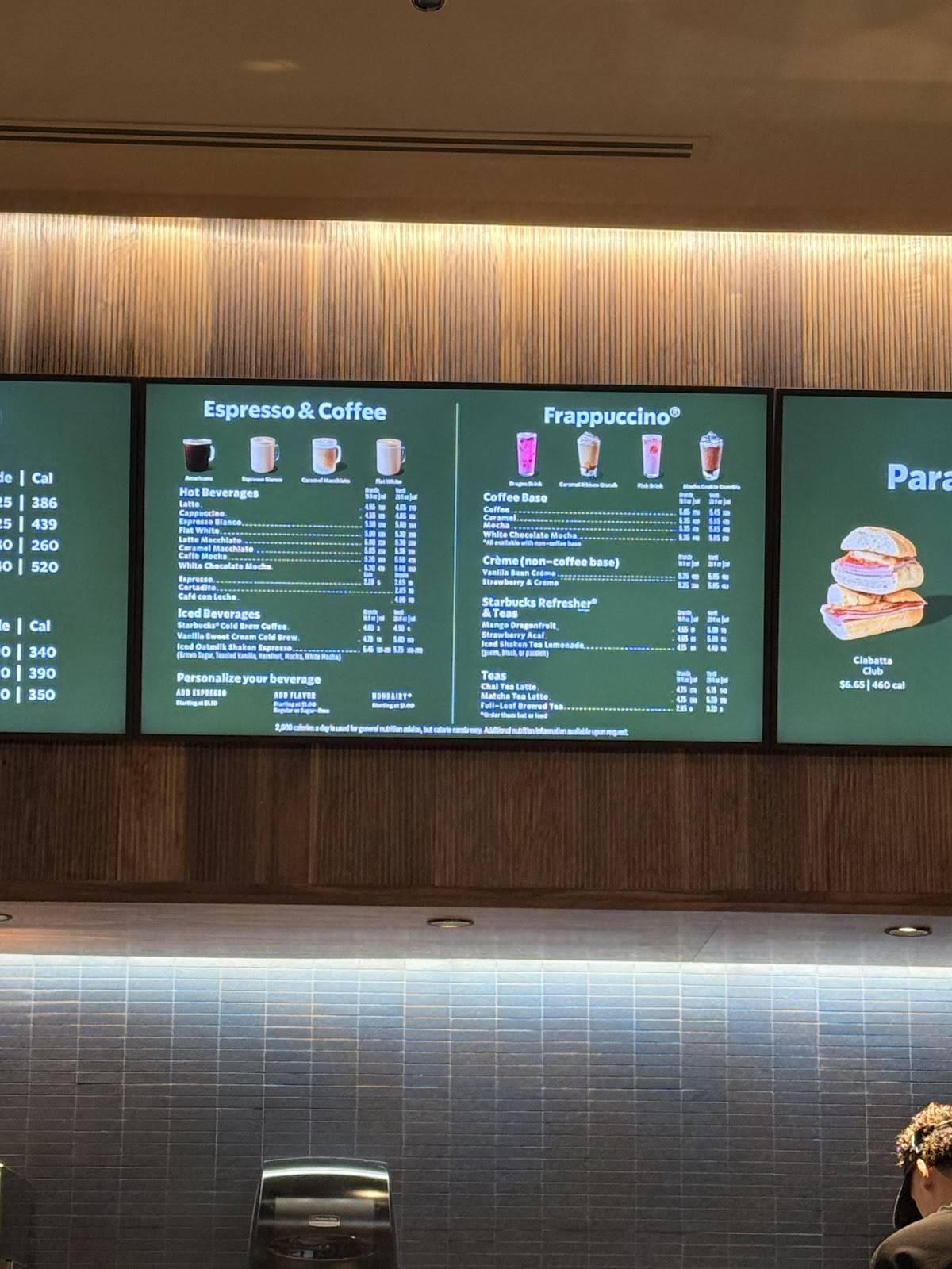 Starbucks меню