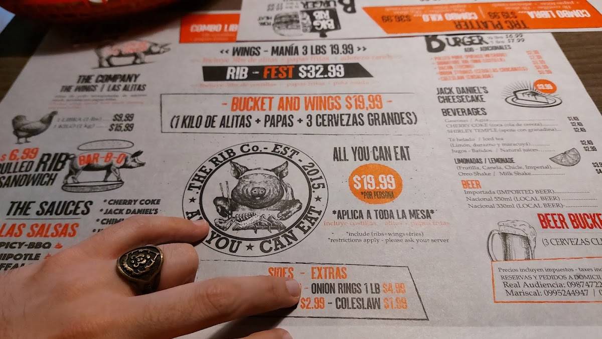 The Rib Company меню