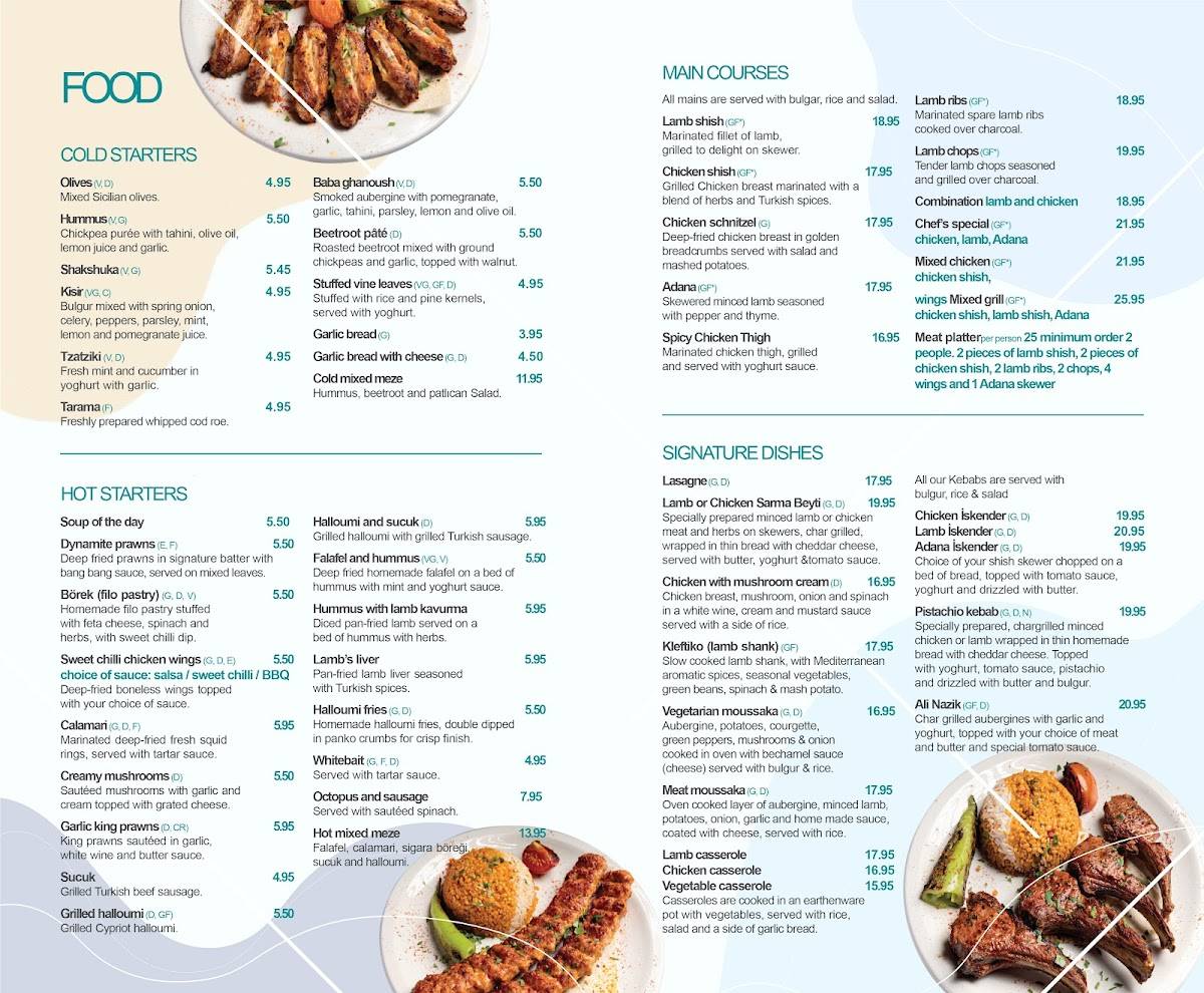 Türkiz Restaurant меню