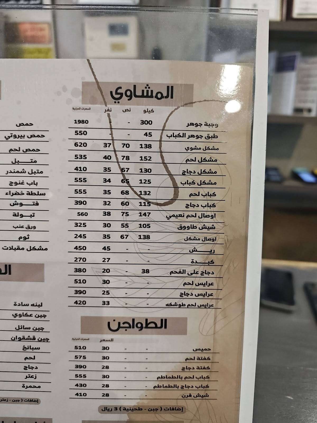جوهر الكباب меню