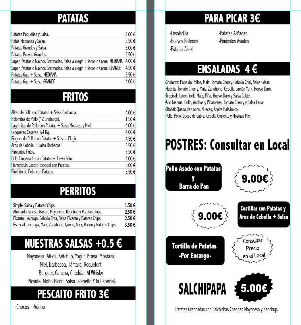 Restaurante El rincón меню