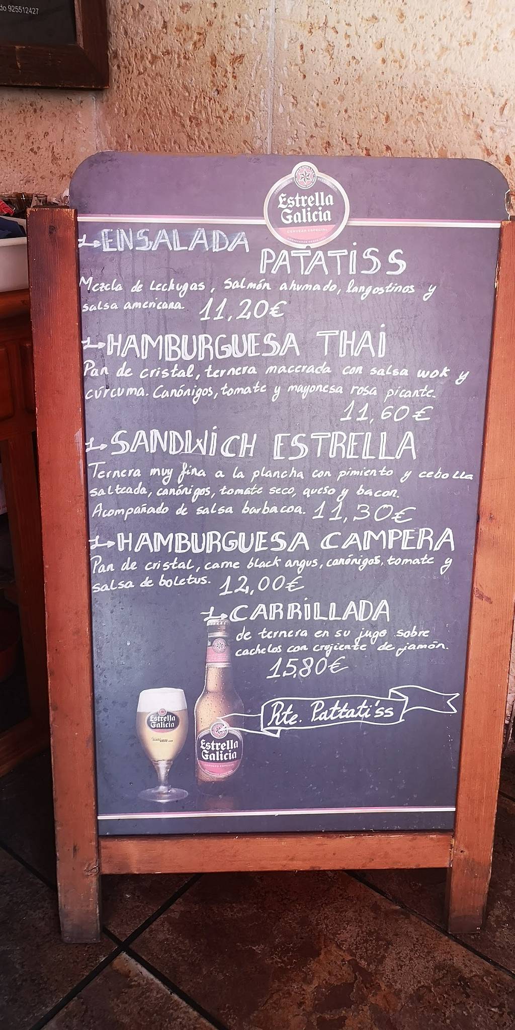 Restaurante Patatiss меню