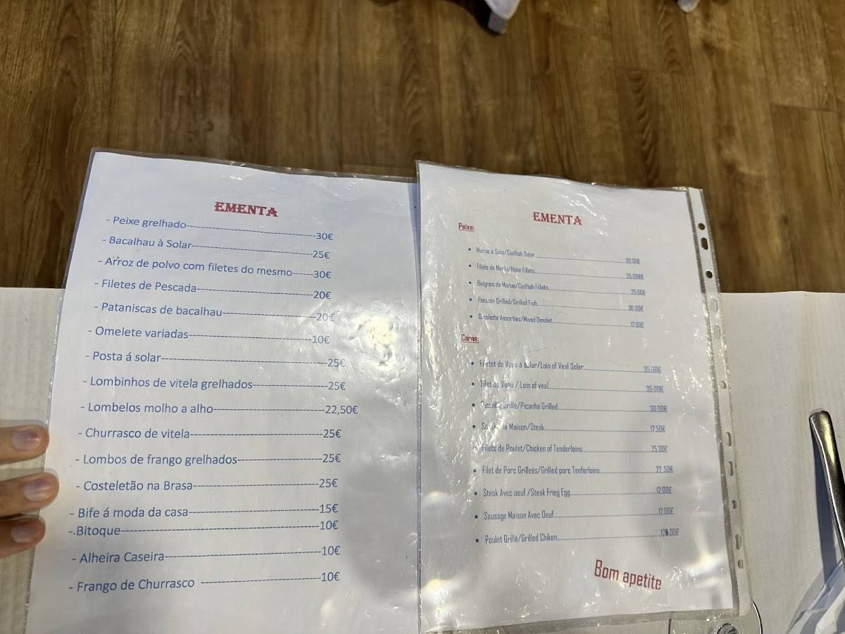 Restaurante Solar 1 меню