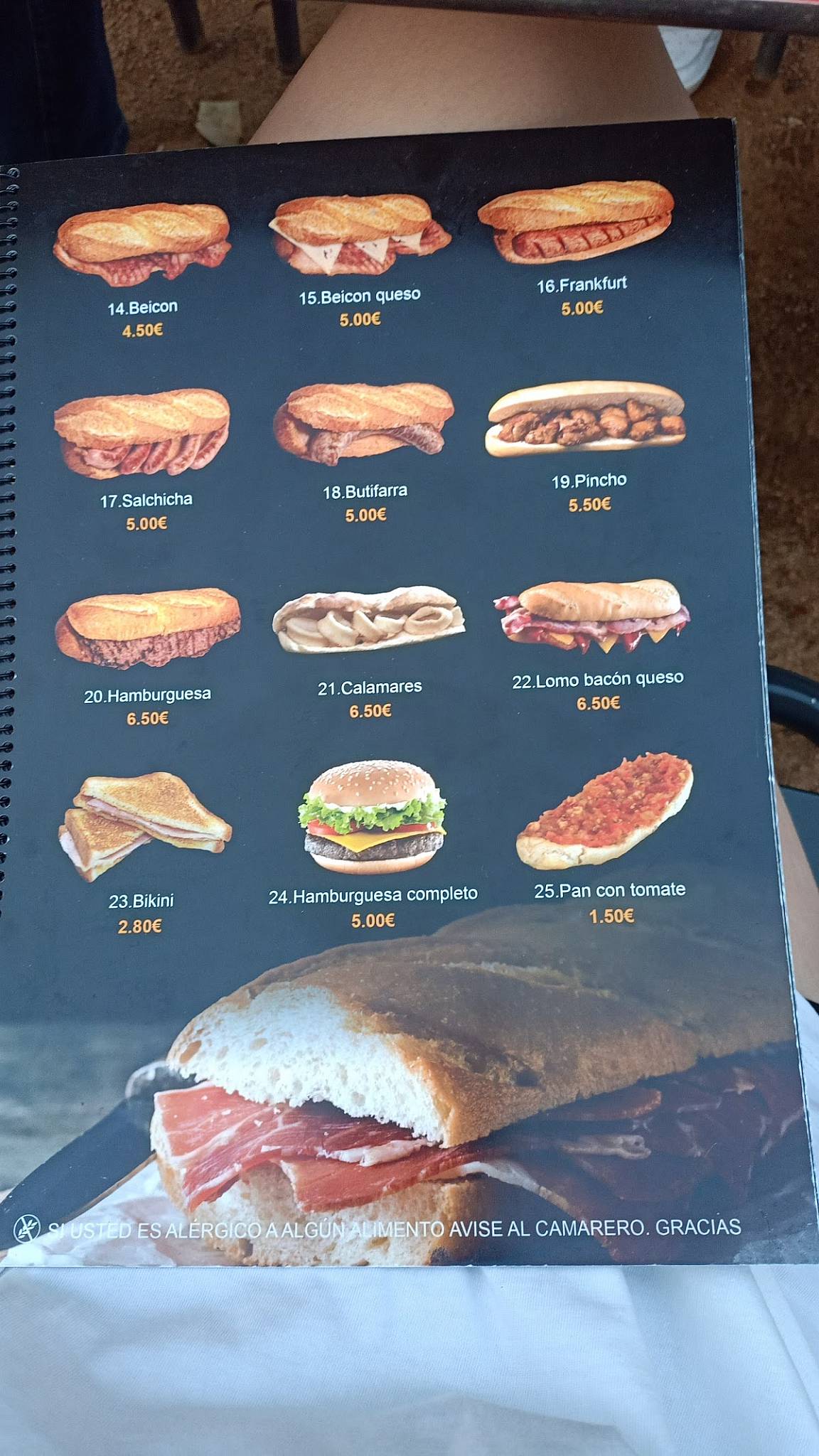 Bar Dinàmic меню