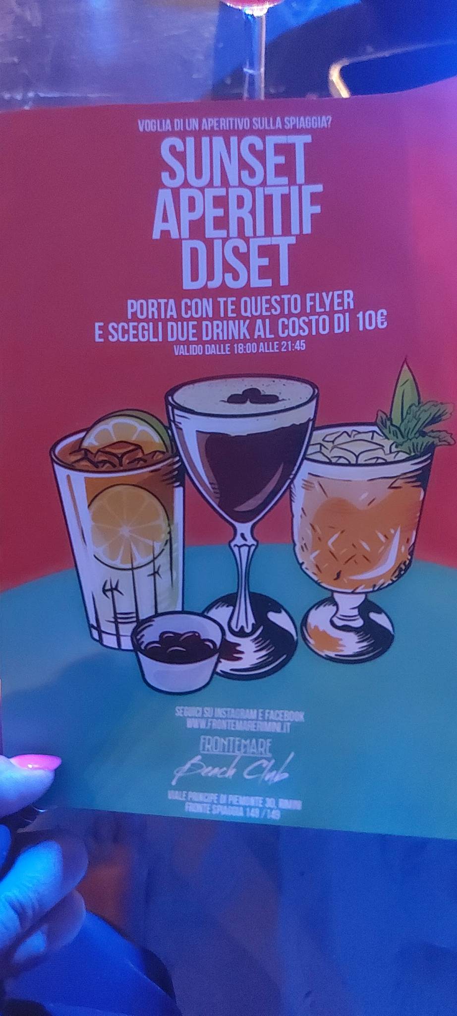 Ristorante Frontemare Rimini меню