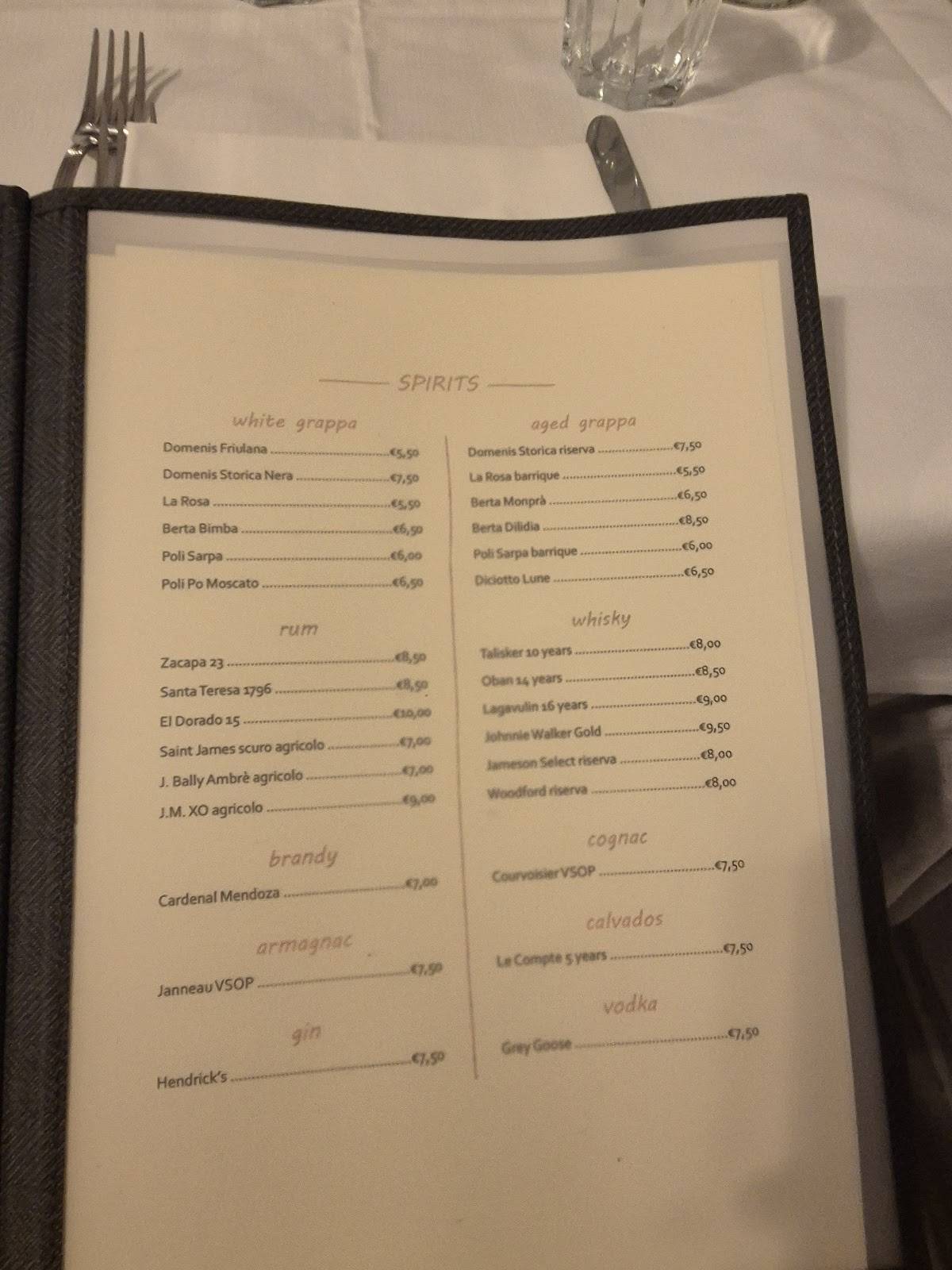 Ristorante Grano меню