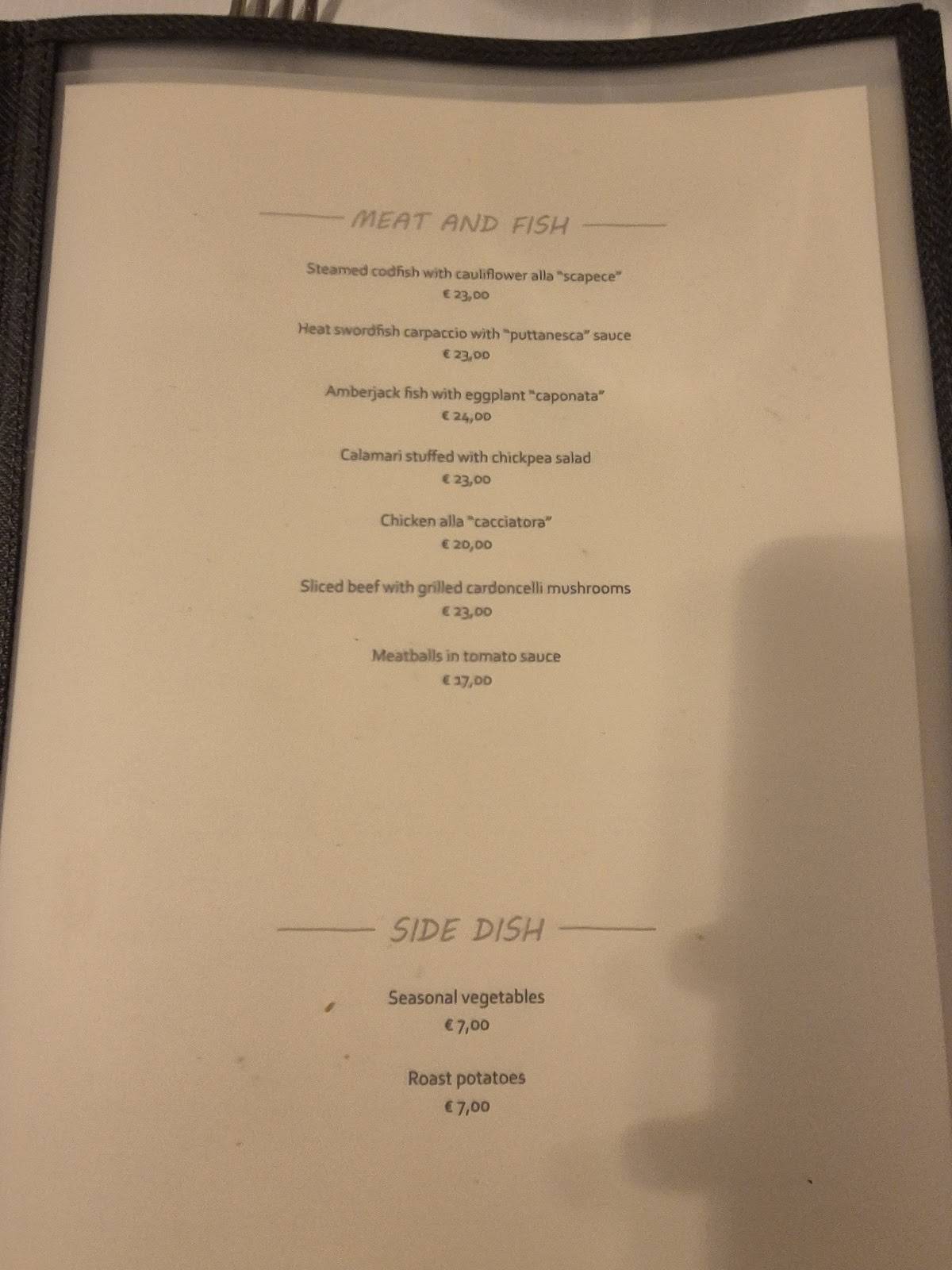 Ristorante Grano меню