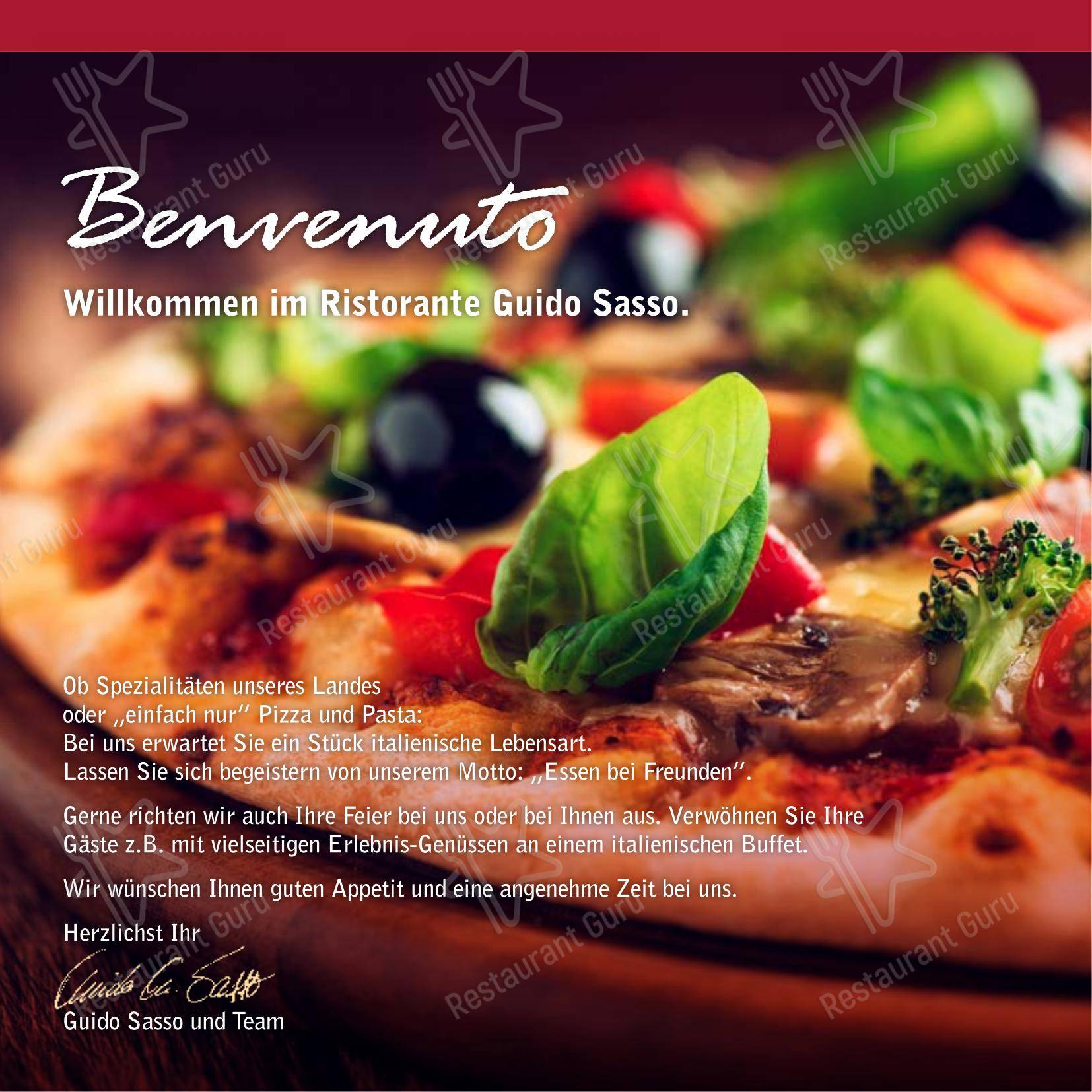 Ristorante Guido Sasso в Растеде - 菜单