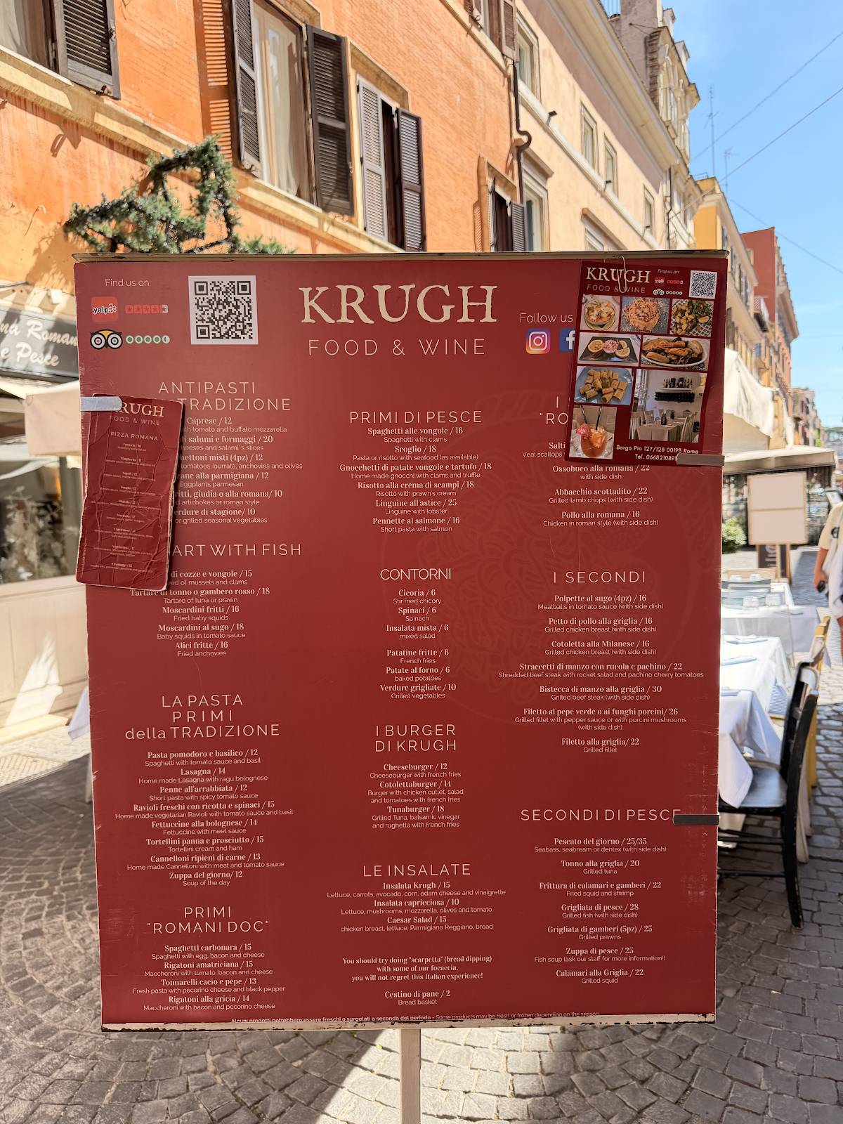 Ristorante Krugh меню