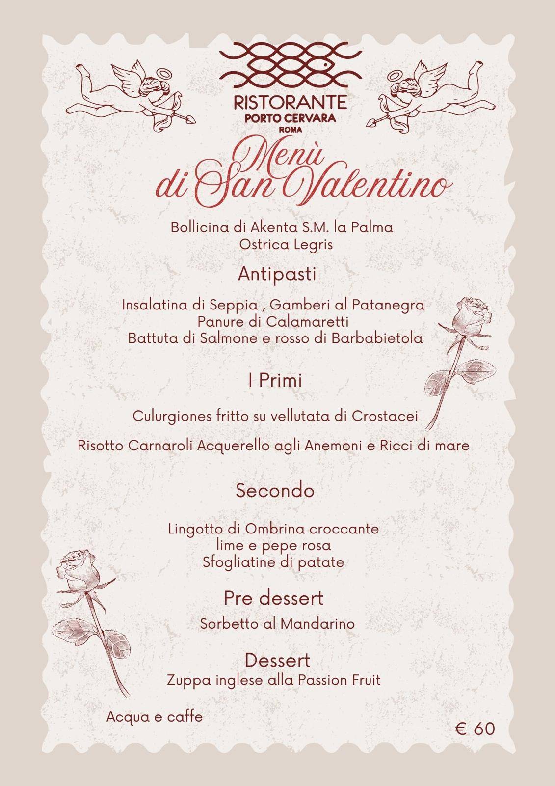 Ristorante Porto Cervara Roma меню