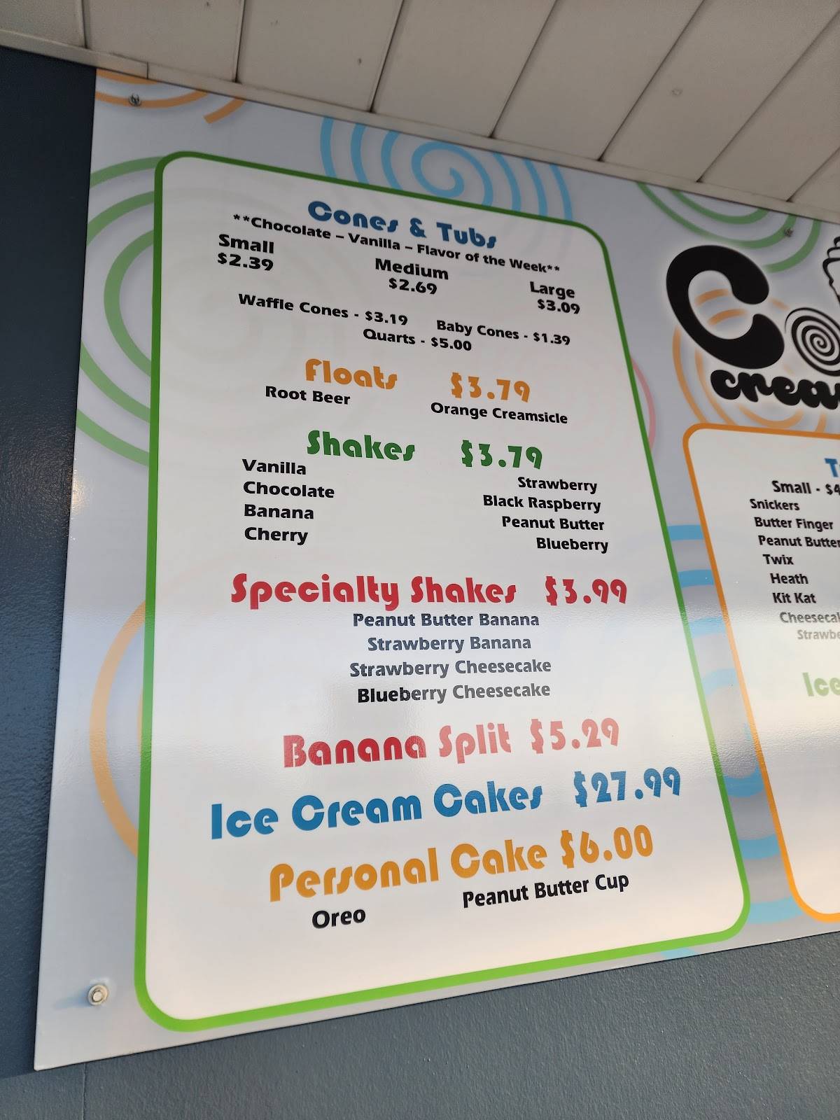 Cove Creamery меню