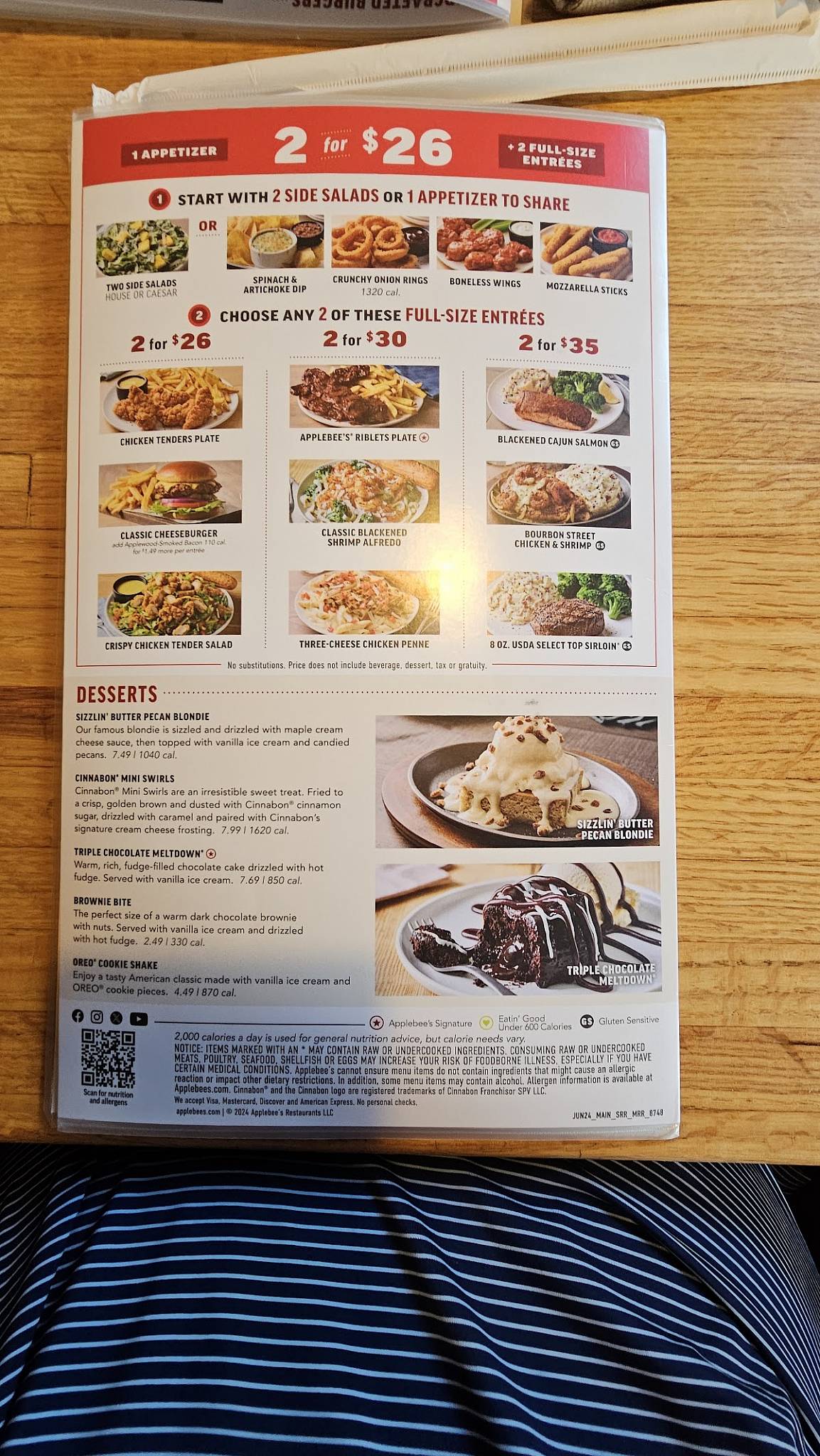 Applebee's Grill + Bar меню