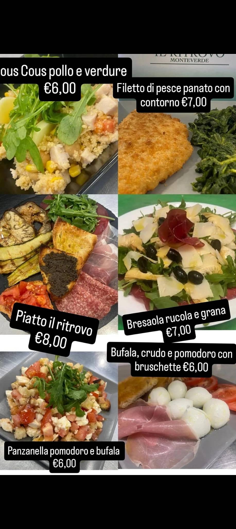 Bar Il Ritrovo меню
