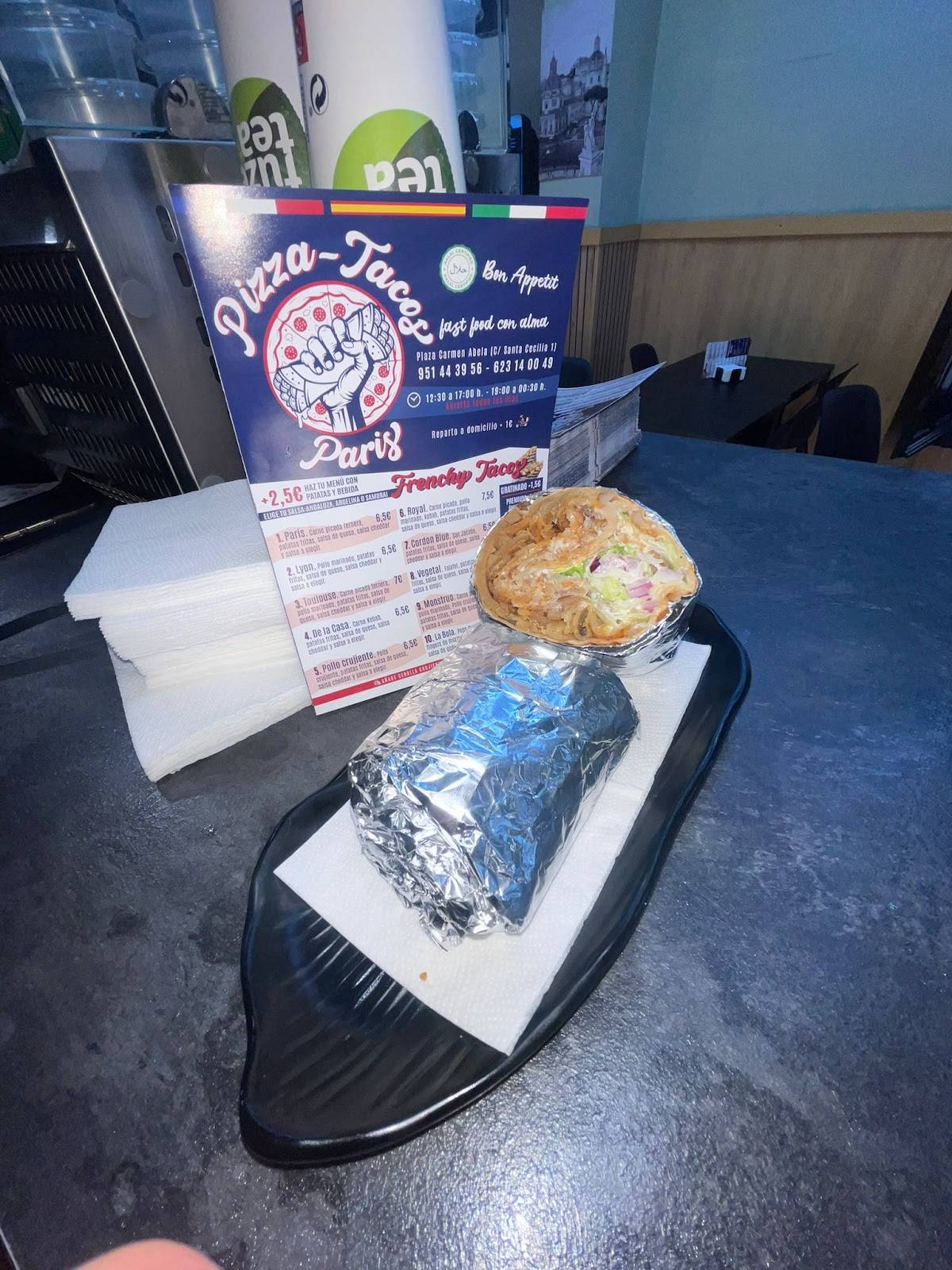 Pizzería Kebab Tacos París Ronda меню