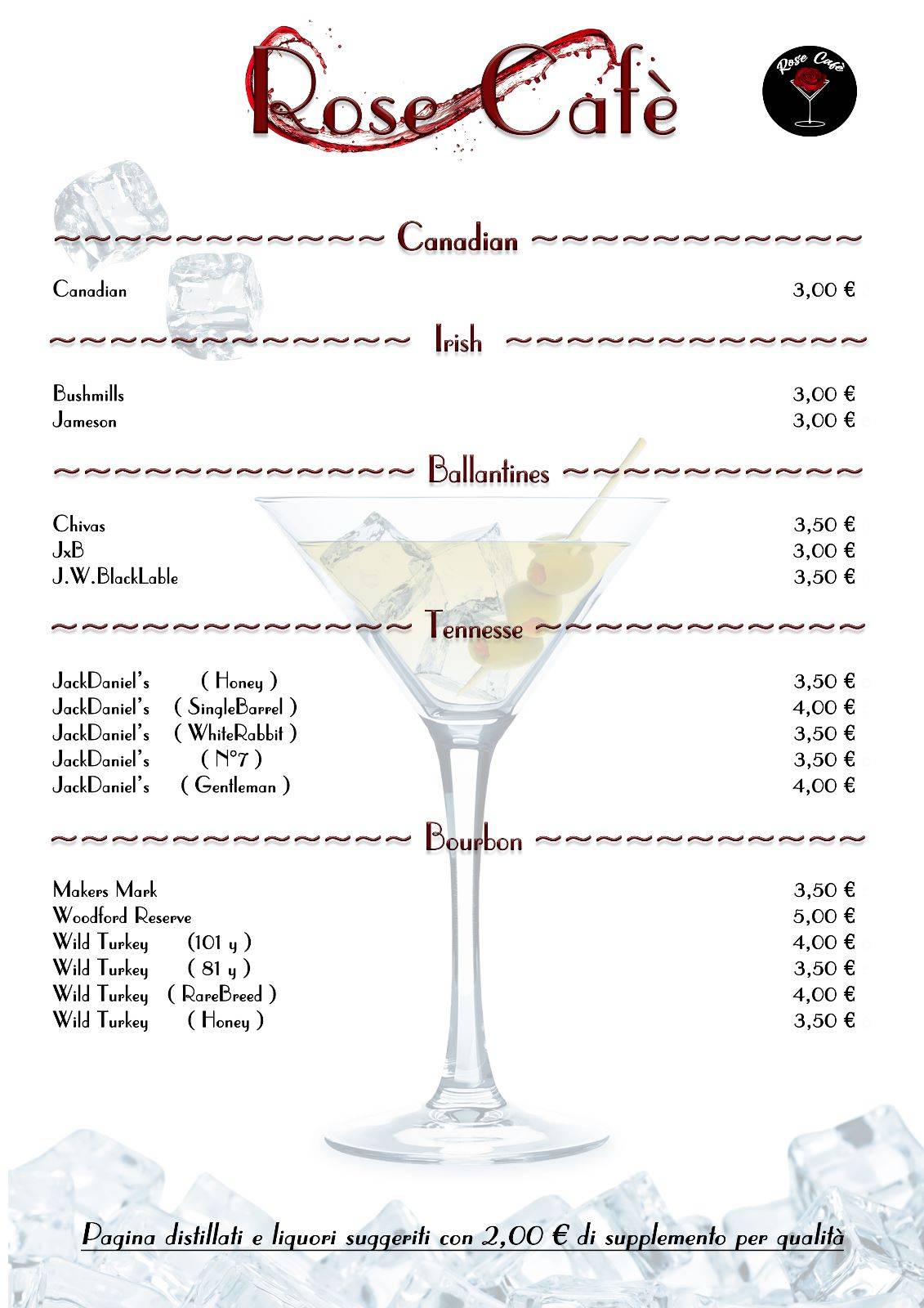 Rose Cafè меню