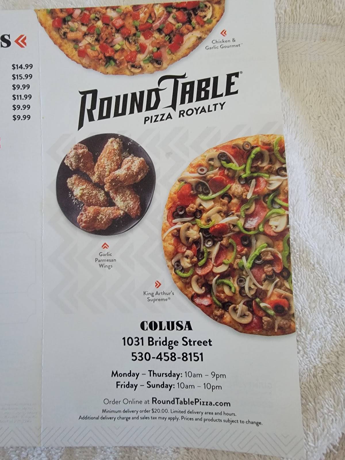 Round Table Pizza меню