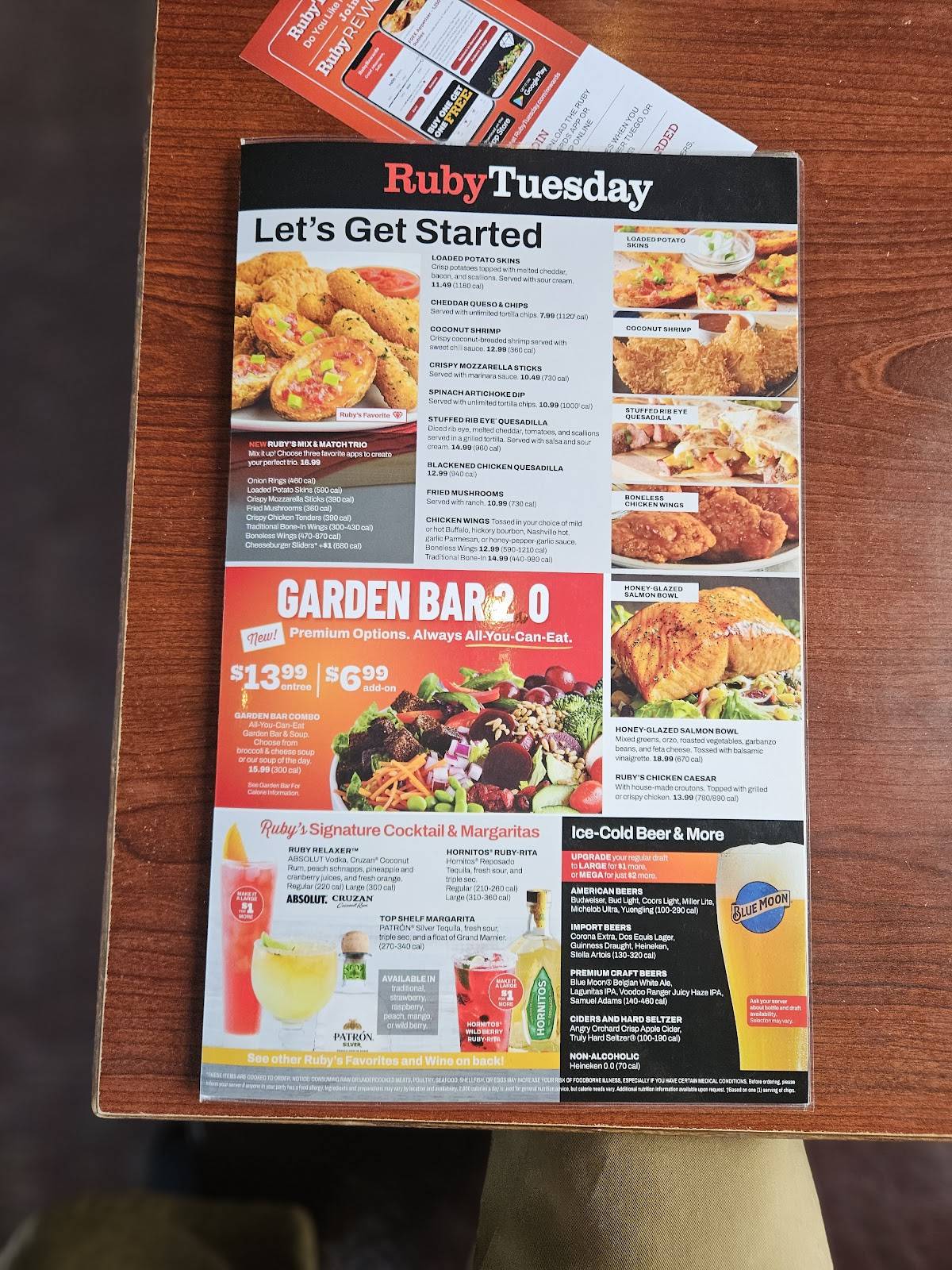 Ruby Tuesday меню