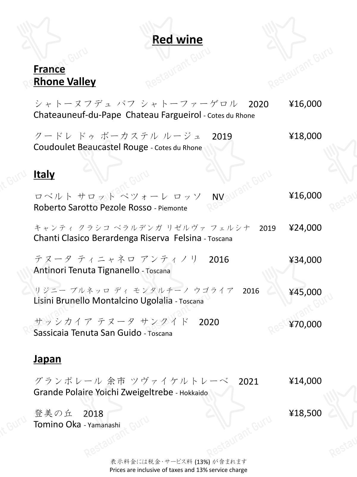 Takeaway Menu ресторана SAKURA в Токио